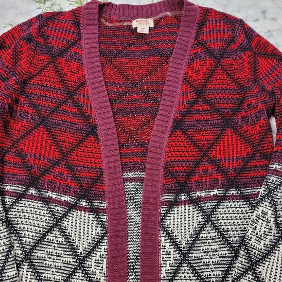 Mossimo Supply Company Red Diamond Pattern Cardigan size Small - Picture 2 of 10